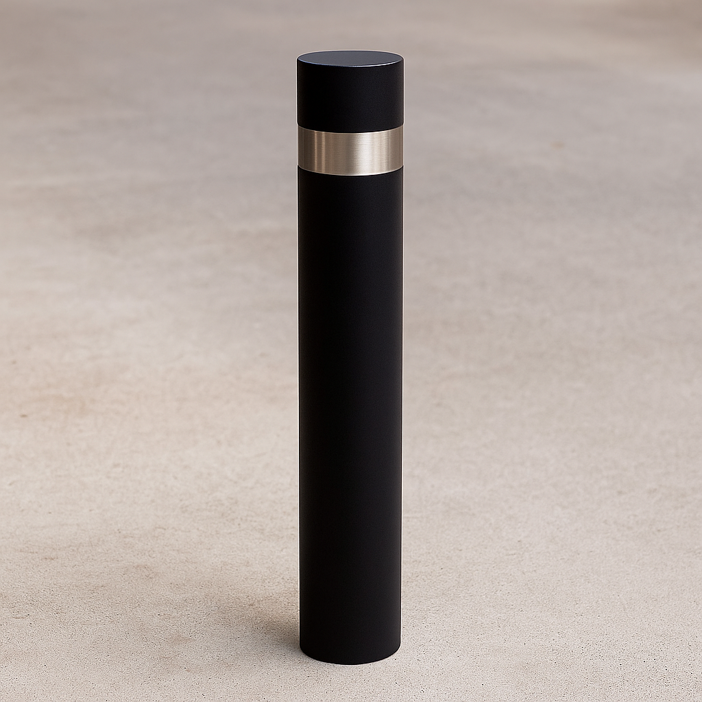 Premium Removable Security Bollard – 770mm Heavy-Duty Black Steel Post with Reflective Band & Lock