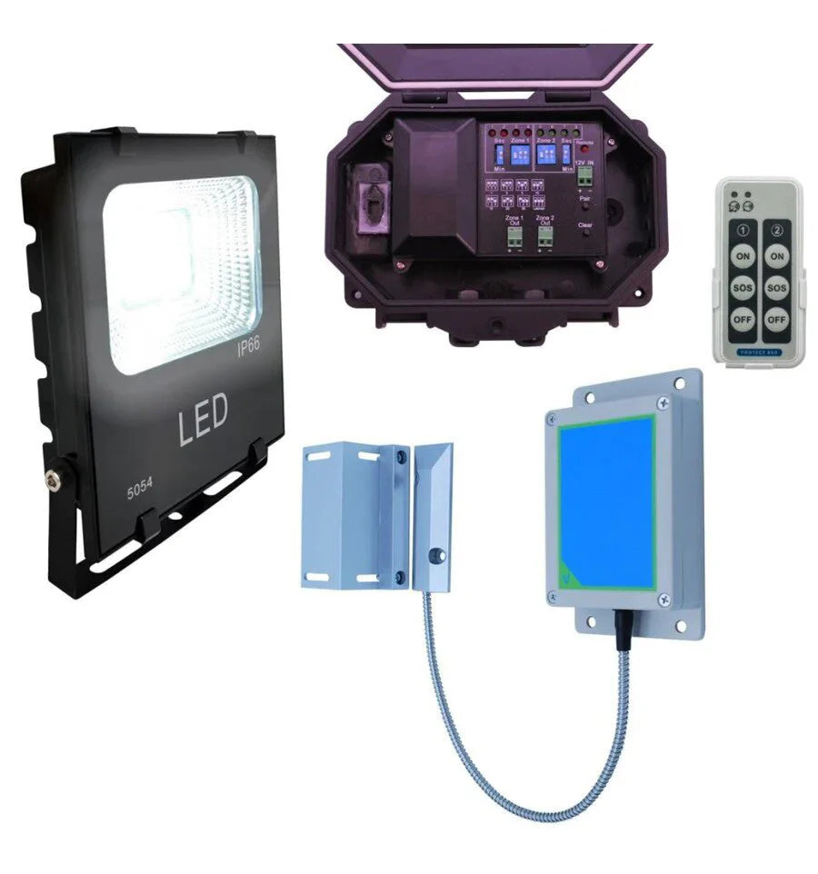Floodlight Long Range Wireless Gate Alarm with Outdoor Receiver