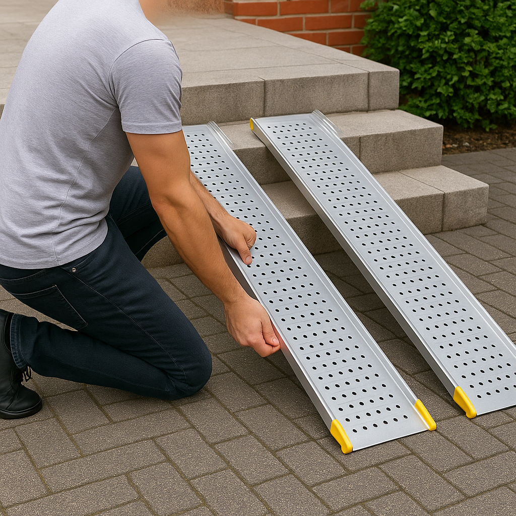 Hinged Telescopic Wheelchair Ramps – 7ft to 10ft | Compact & Convenient Access