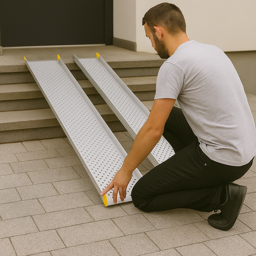 7ft–10ft Telescopic Hinged Wheelchair Ramps – Effortless Accessibility