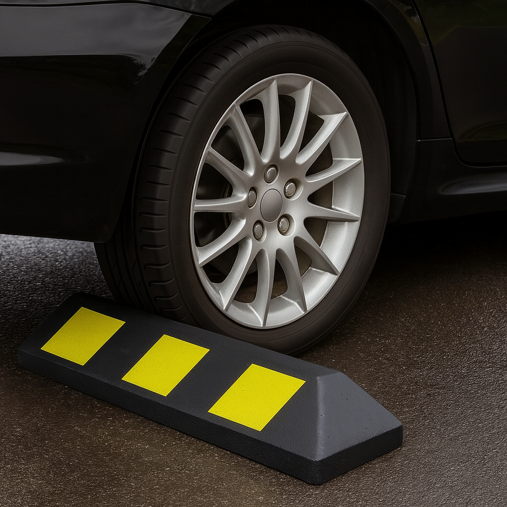 550mm Heavy-Duty Rubber Wheel Stop – Compact Parking Aid for Garages, Driveways & Car Parks