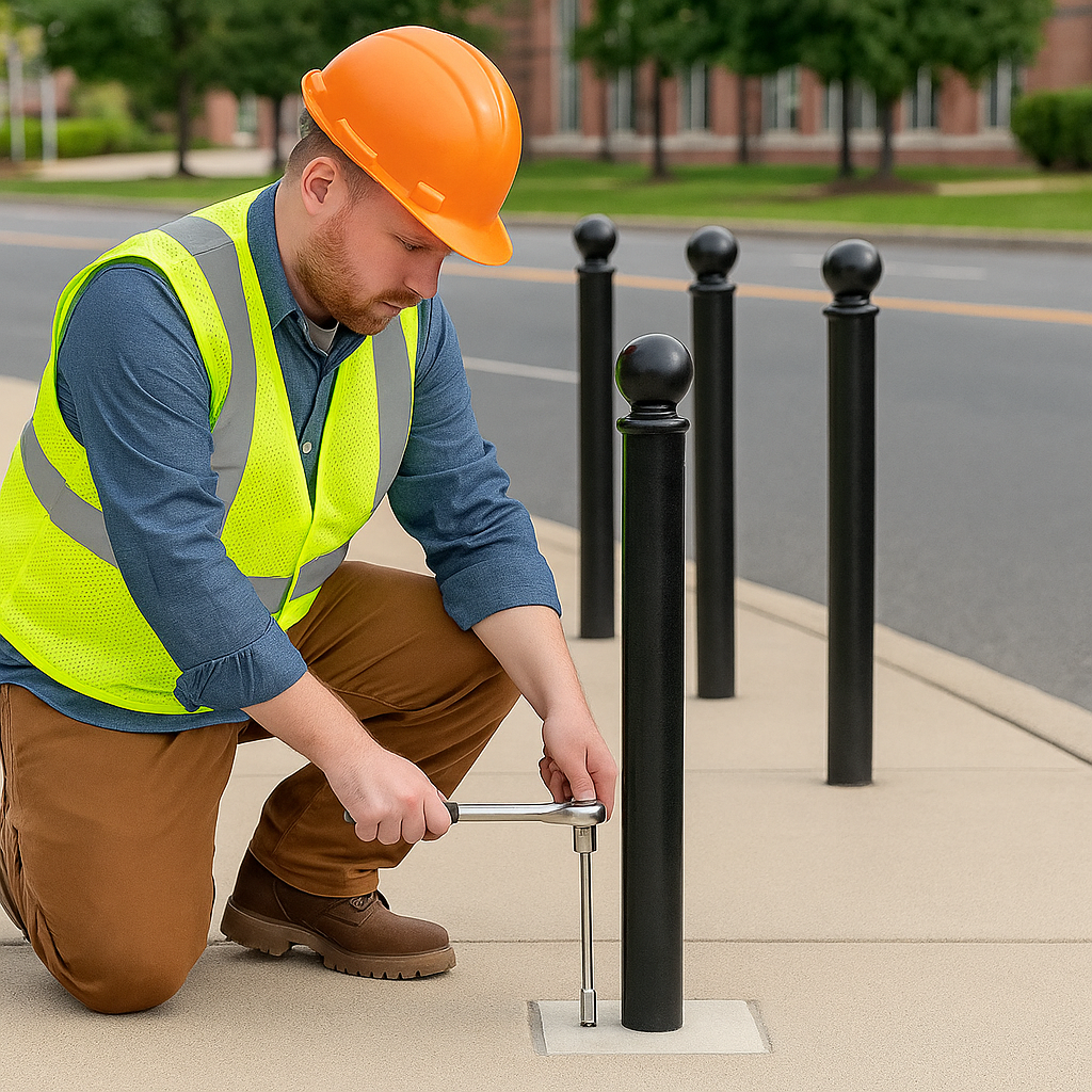 Premium 1000mm Ornamental Steel Bollard – Decorative Anti-Ram Barrier