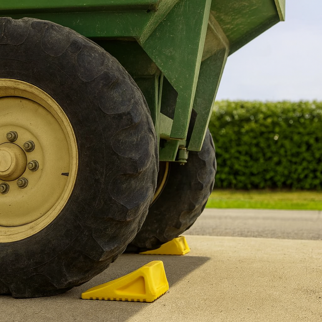 Heavy-Duty Rubber Wheel Chock for LGVs & Trailers – Anti-Slip Tyre Stopper for HGVs, Lorries & Plant Vehicles