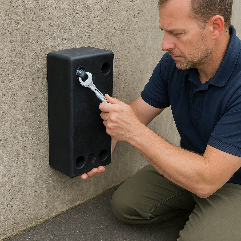 Heavy-Duty SBR Rubber Dock Bumper – 600 x 300 x 80mm | Impact Protection for Loading Bays, HGVs & Warehouses