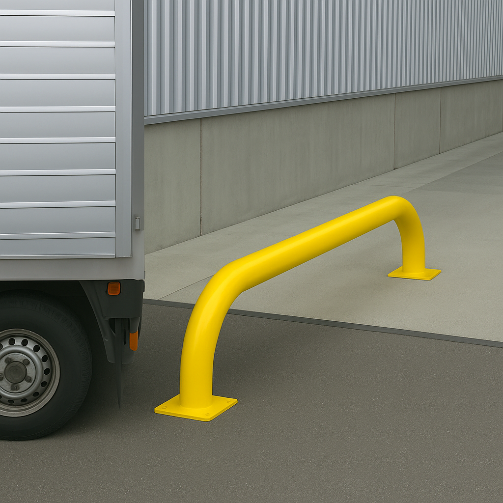 Straight Barrier Wheel Guide – Heavy-Duty Galvanised Steel with High-Visibility Finish