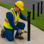 Premium 1000mm Ornamental Steel Bollard – Decorative Anti-Ram Barrier