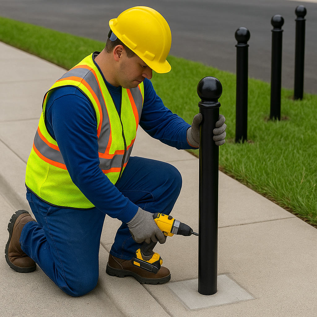 Premium 1000mm Ornamental Steel Bollard – Decorative Anti-Ram Barrier