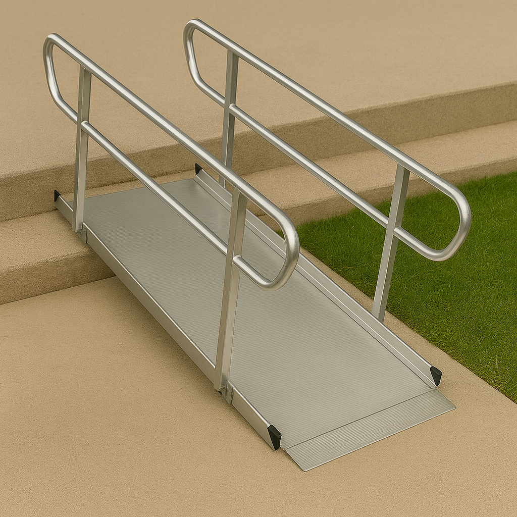 Durable Wheelchair Ramp with Handrails – Adjustable 3ft to 12ft