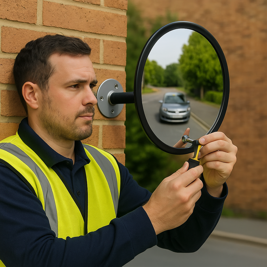 300mm Acrylic Wall-Mounted Convex Safety Mirror with Fixings