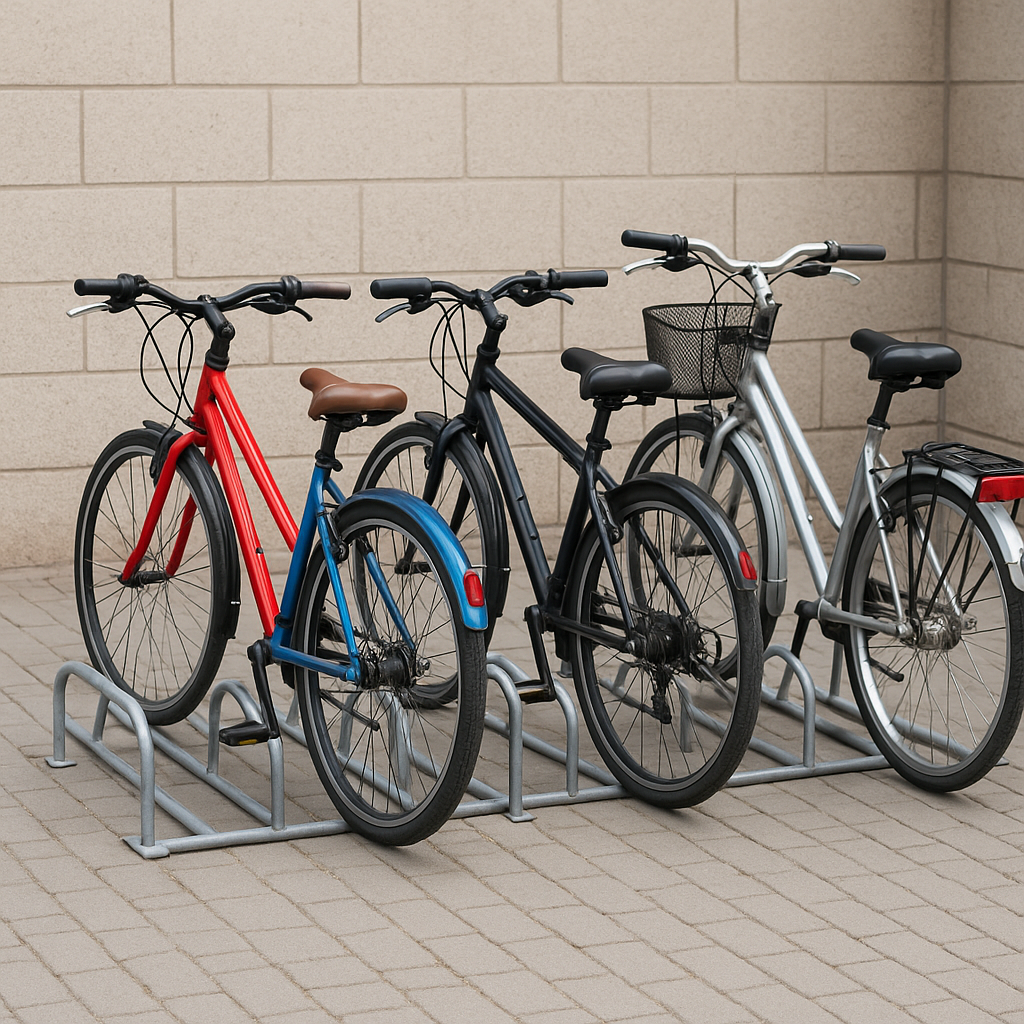 48mm ShefTek Toastrack Cycle Rack | Heavy-Duty Galvanised or Stainless Steel Bike Stand – Secure High-Density Parking for 2–10 Cycles
