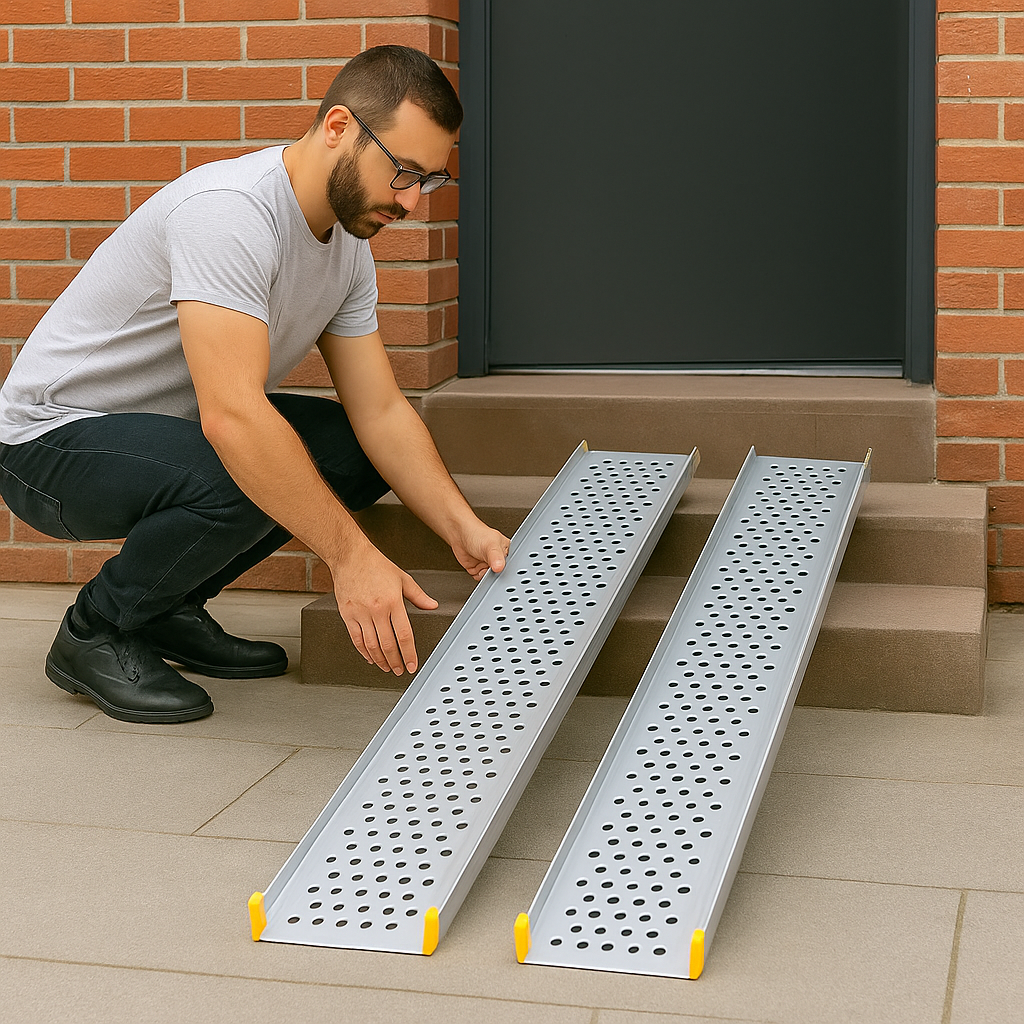 Hinged Telescopic Wheelchair Ramps – 7ft to 10ft | Compact & Convenient Access