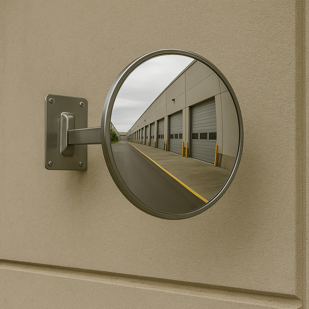 Heavy-Duty Vertical Half-Dome Safety Mirror – 180° Industrial & Warehouse Visibility (Wall-Mounted, 16kg)