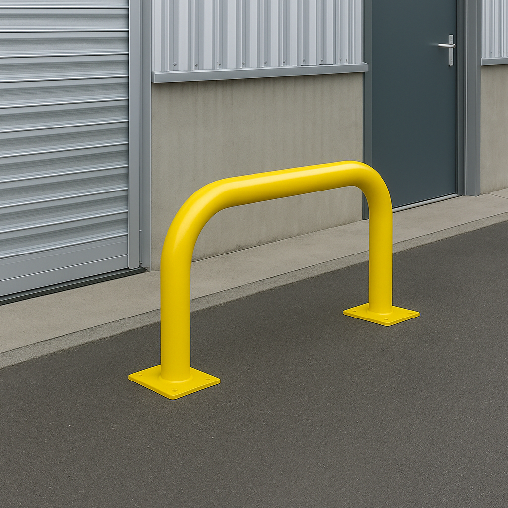 Straight Barrier Wheel Guide – Heavy-Duty Galvanised Steel with High-Visibility Finish