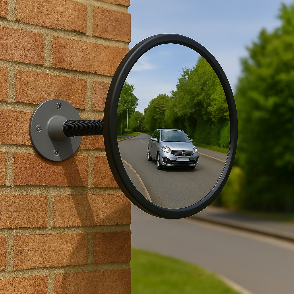 300mm Acrylic Wall-Mounted Convex Safety Mirror with Fixings