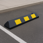 1800mm Heavy-Duty Rubber Wheel Stop with Fixings – Yellow/Black | Durable Parking Aid for Cars & Light Commercial Vehicles