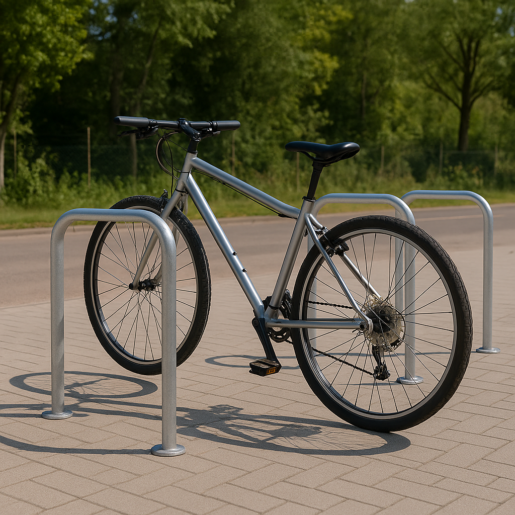 SteelShef Cycle Stand – 48mm Heavy-Duty Bike Rack for 2 Bicycles | Galvanised or Stainless Steel | Surface or In-Ground Mount