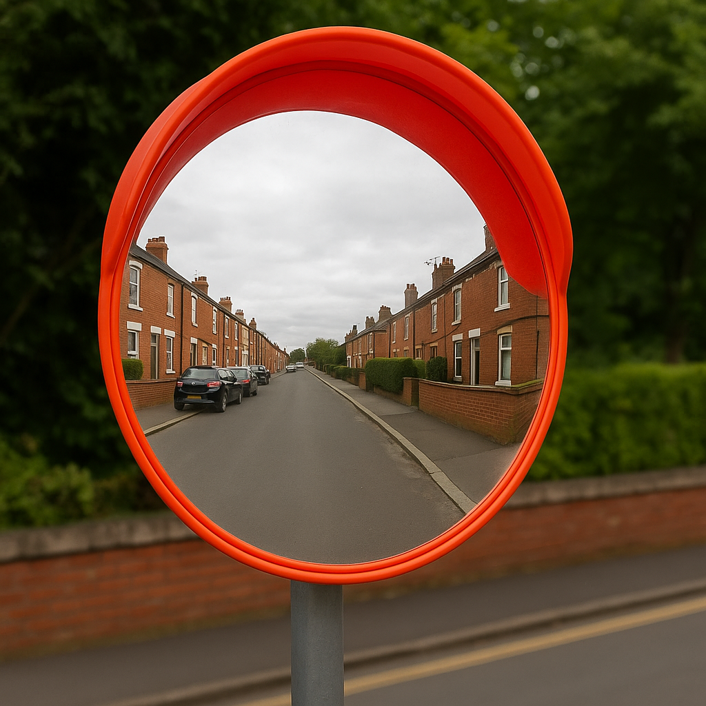 Outdoor Convex Traffic Mirror with Hood – Enhanced Safety & Blind Spot Elimination