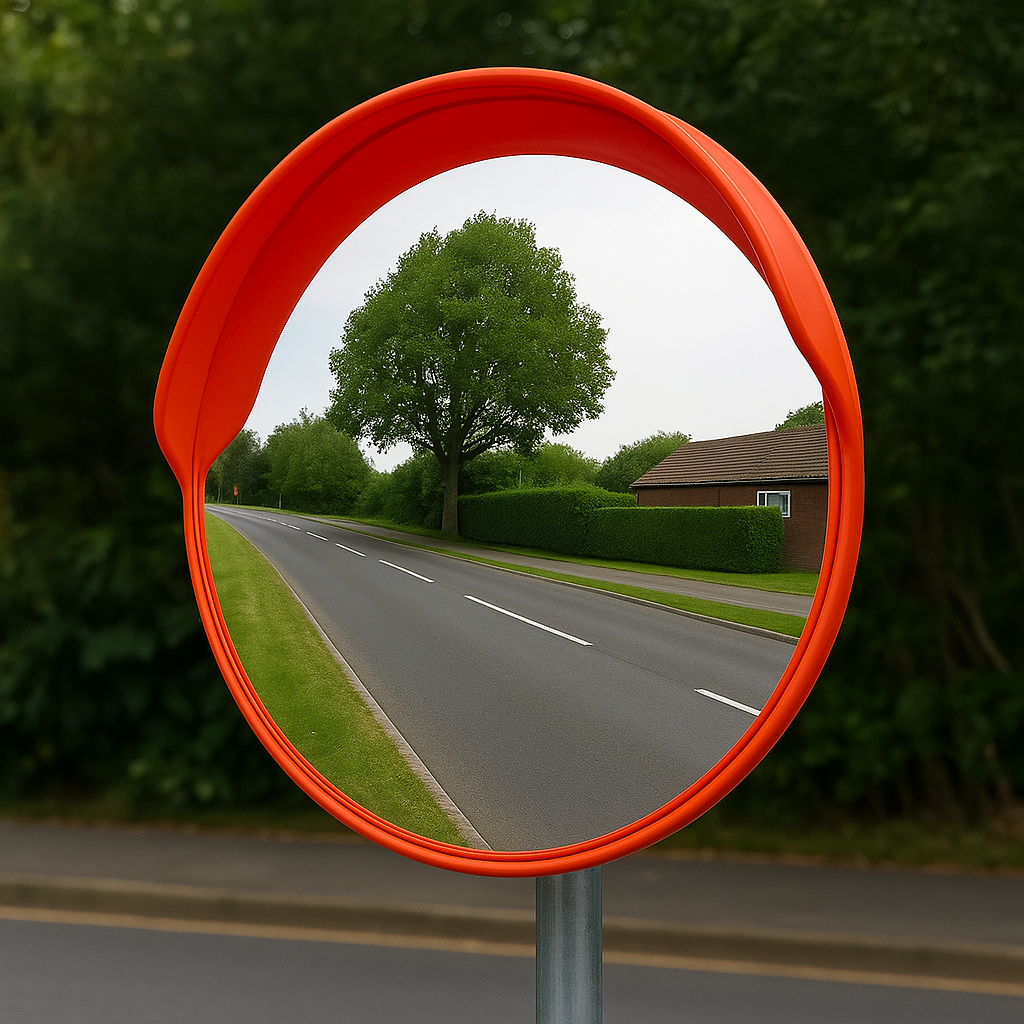 Outdoor Convex Traffic Mirror with Hood – Enhanced Safety & Blind Spot Elimination