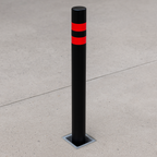 Smart & Secure Removable Pedestrian Bollard – 1000mm Height with Flush-Fit Ground Socket and Hi-Vis Stripes