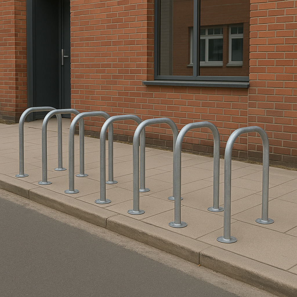 48mm ShefTek Toastrack Cycle Rack | Heavy-Duty Galvanised or Stainless Steel Bike Stand – Secure High-Density Parking for 2–10 Cycles