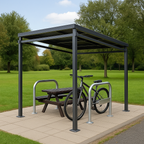 Bedford Multi-Purpose Outdoor Shelter – Galvanised Steel Frame with UV-Stabilised PETG Roof