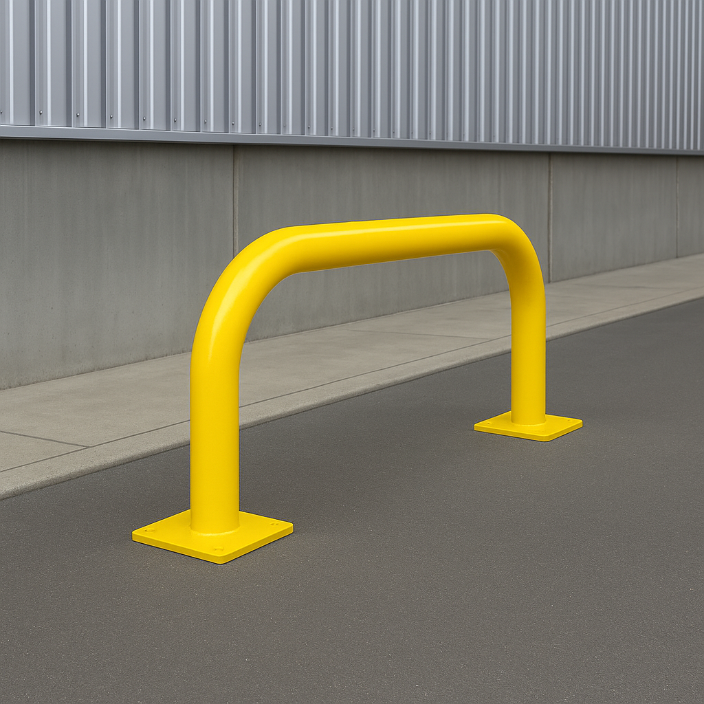Straight Barrier Wheel Guide – Heavy-Duty Galvanised Steel with High-Visibility Finish
