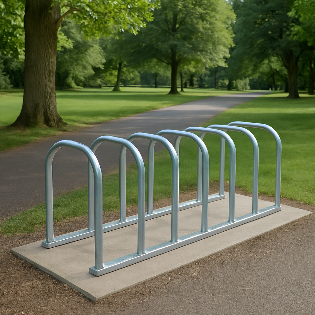 48mm ShefTek Toastrack Cycle Rack | Heavy-Duty Galvanised or Stainless Steel Bike Stand – Secure High-Density Parking for 2–10 Cycles