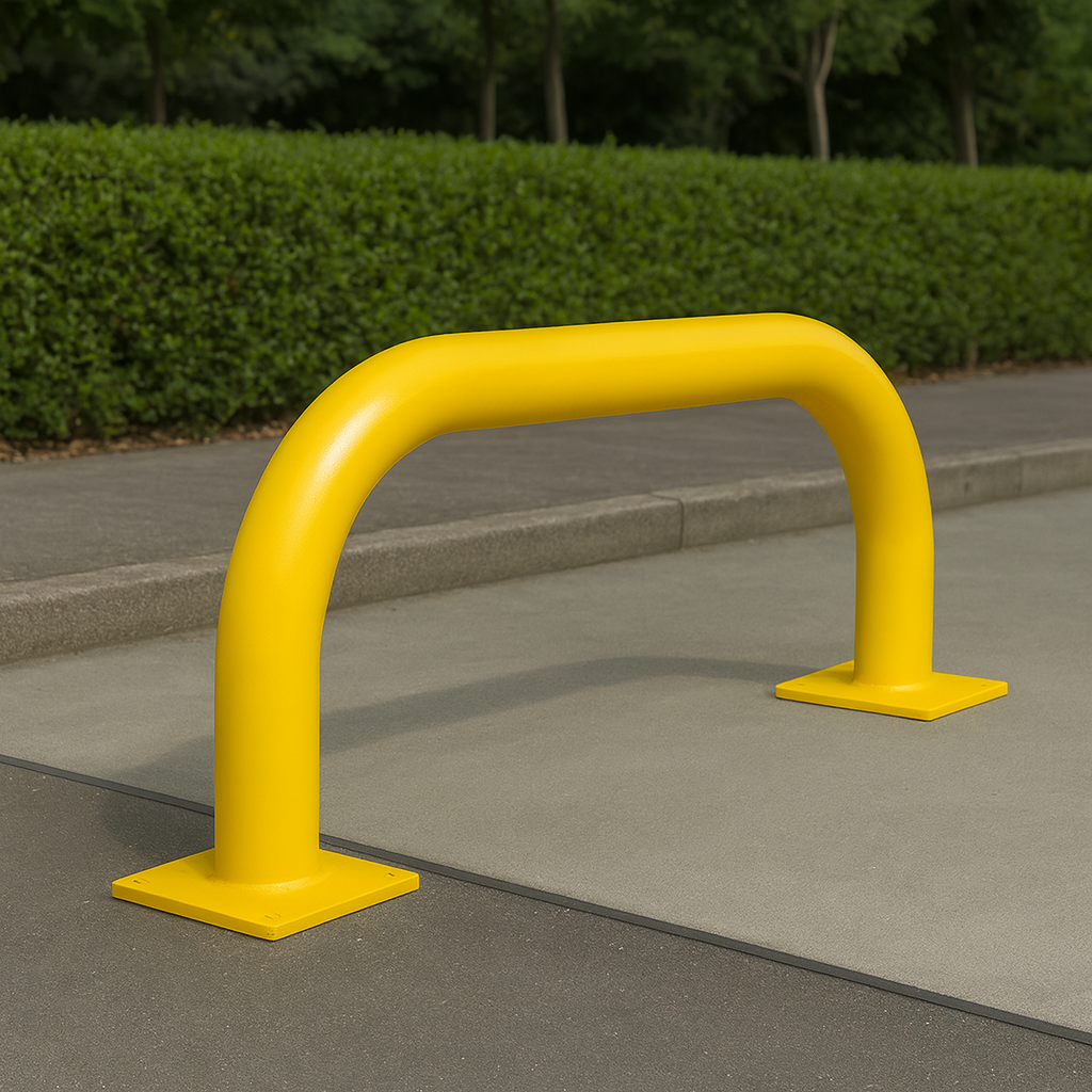 Straight Barrier Wheel Guide – Heavy-Duty Galvanised Steel with High-Visibility Finish