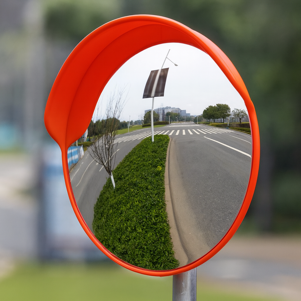 Outdoor Convex Traffic Mirror with Hood – Enhanced Safety & Blind Spot Elimination