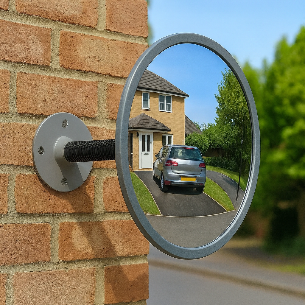 300mm Acrylic Wall-Mounted Convex Safety Mirror with Fixings