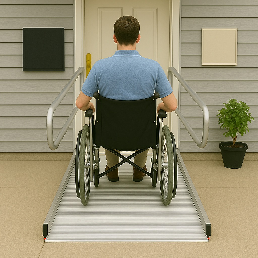 Durable Wheelchair Ramp with Handrails – Adjustable 3ft to 12ft