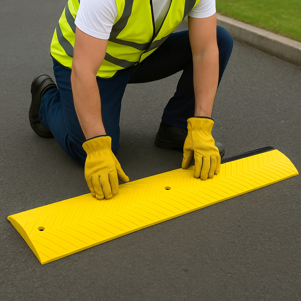 High-Visibility Plastic Rumble Strip – Road Safety Solution with Pre-Drilled Fixings