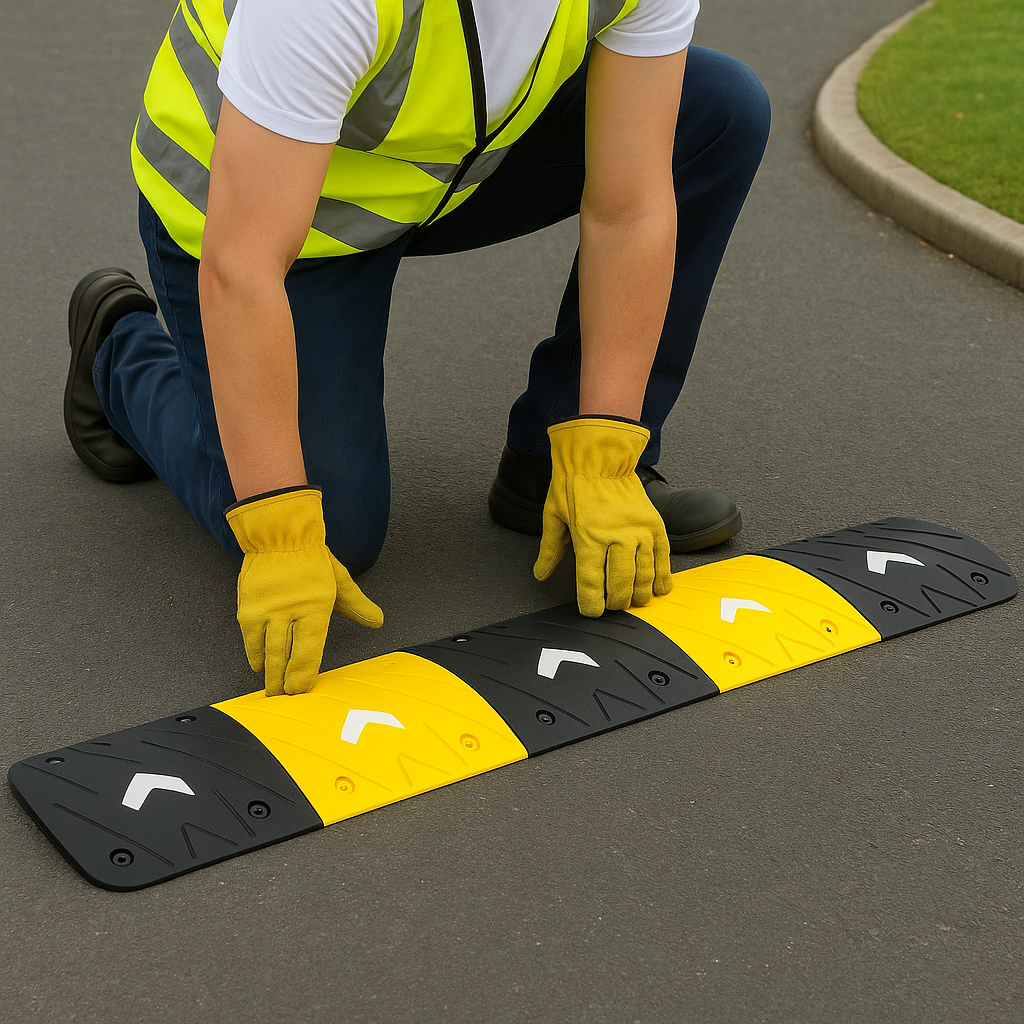 50mm Heavy-Duty Speed Bump Kit – Traffic Calming Ramp for 10mph Zones, Car Parks & Driveways