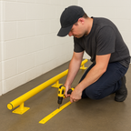 Black Bull Raised Collision Protection Bars – 2000mm Steel Indoor Impact Guard for Wall & Equipment Safety