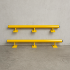 Black Bull Raised Collision Protection Bars – 2000mm Steel Indoor Impact Guard for Wall & Equipment Safety