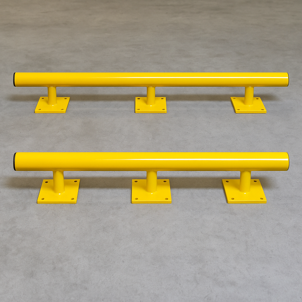 Black Bull Raised Collision Protection Bars – 2000mm Steel Indoor Impact Guard for Wall & Equipment Safety