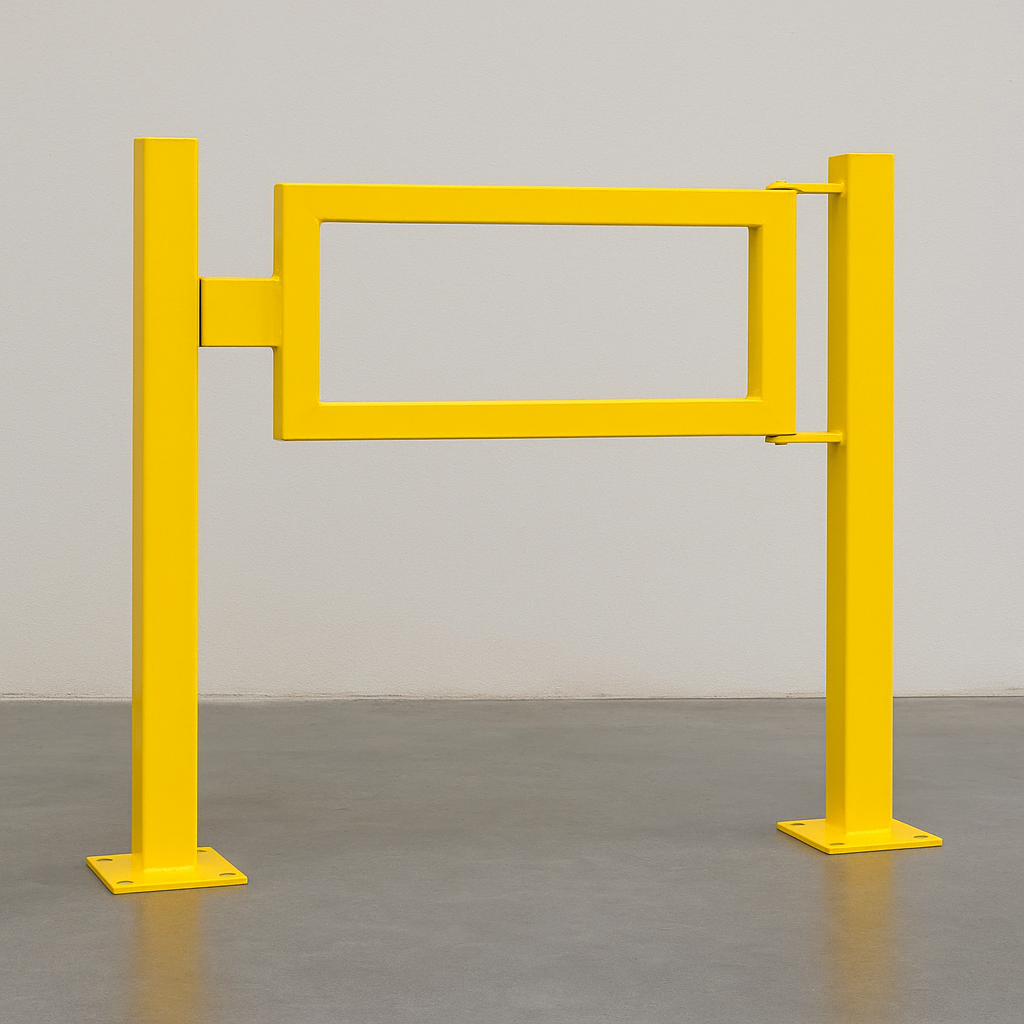 Black Bull MD Railing Gate – Steel Safety Access Gate with Yellow Powder-Coated Finish for Indoor Use