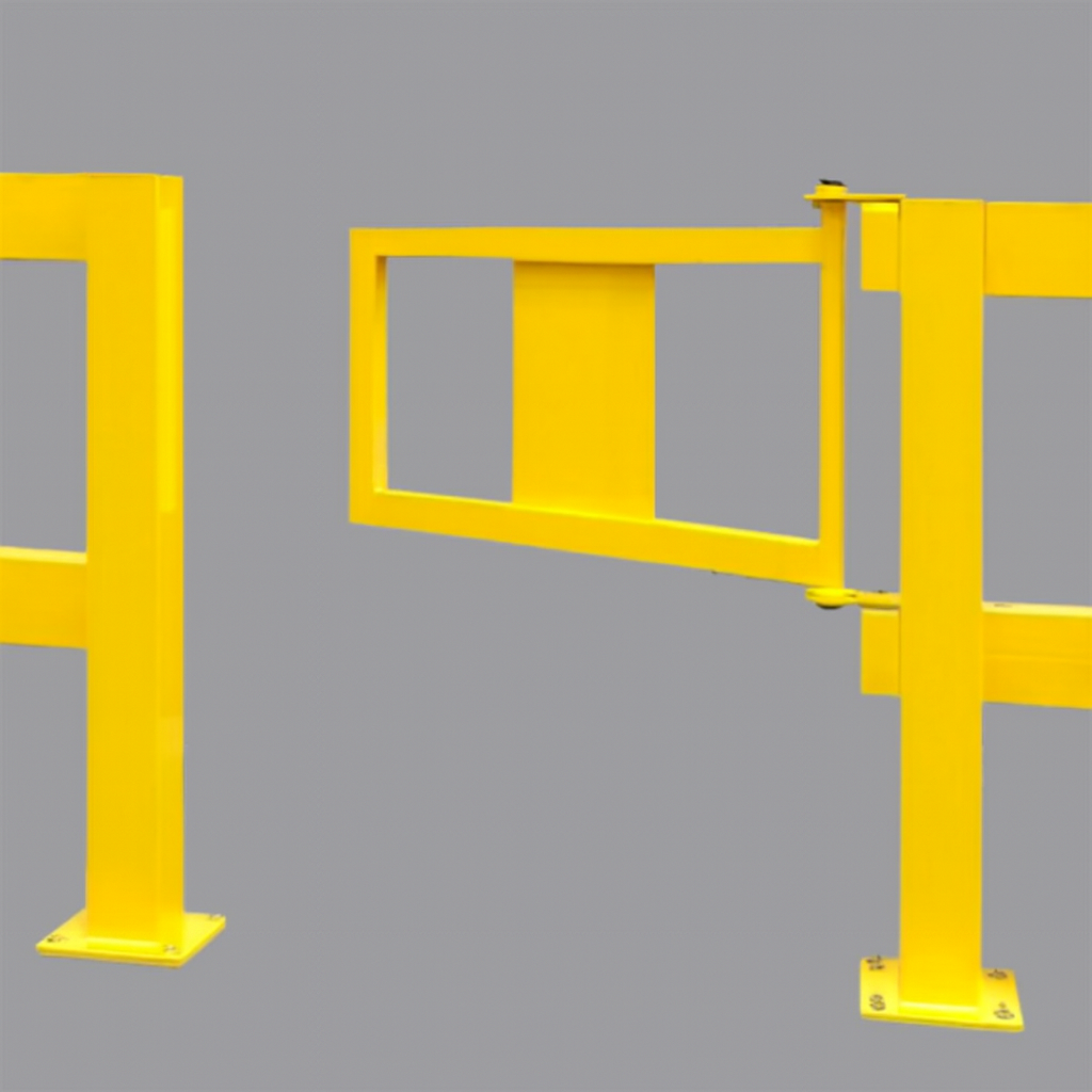 Black Bull MD Railing Gate – Steel Safety Access Gate with Yellow Powder-Coated Finish for Indoor Use