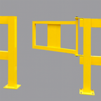 Black Bull MD Railing Gate – Steel Safety Access Gate with Yellow Powder-Coated Finish for Indoor Use