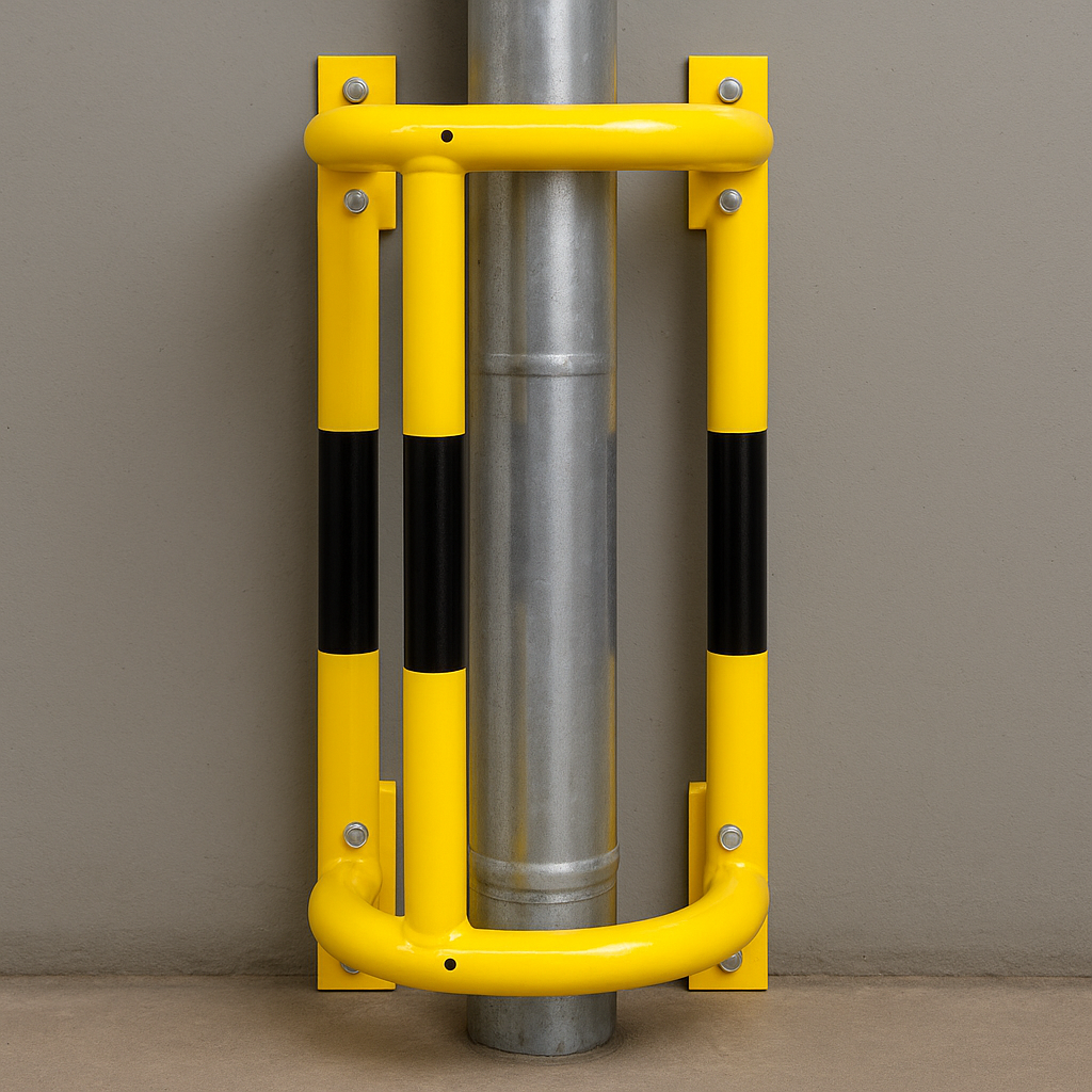 Traffic-Line External Pipe Protectors – Wall & Floor Mounted Impact Guards 1000 × 350 × 300 mm – Yellow/Black