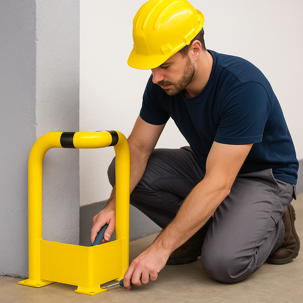 BLACK BULL Corner Guard with Under-Run Protection – Heavy-Duty Indoor Impact Barrier