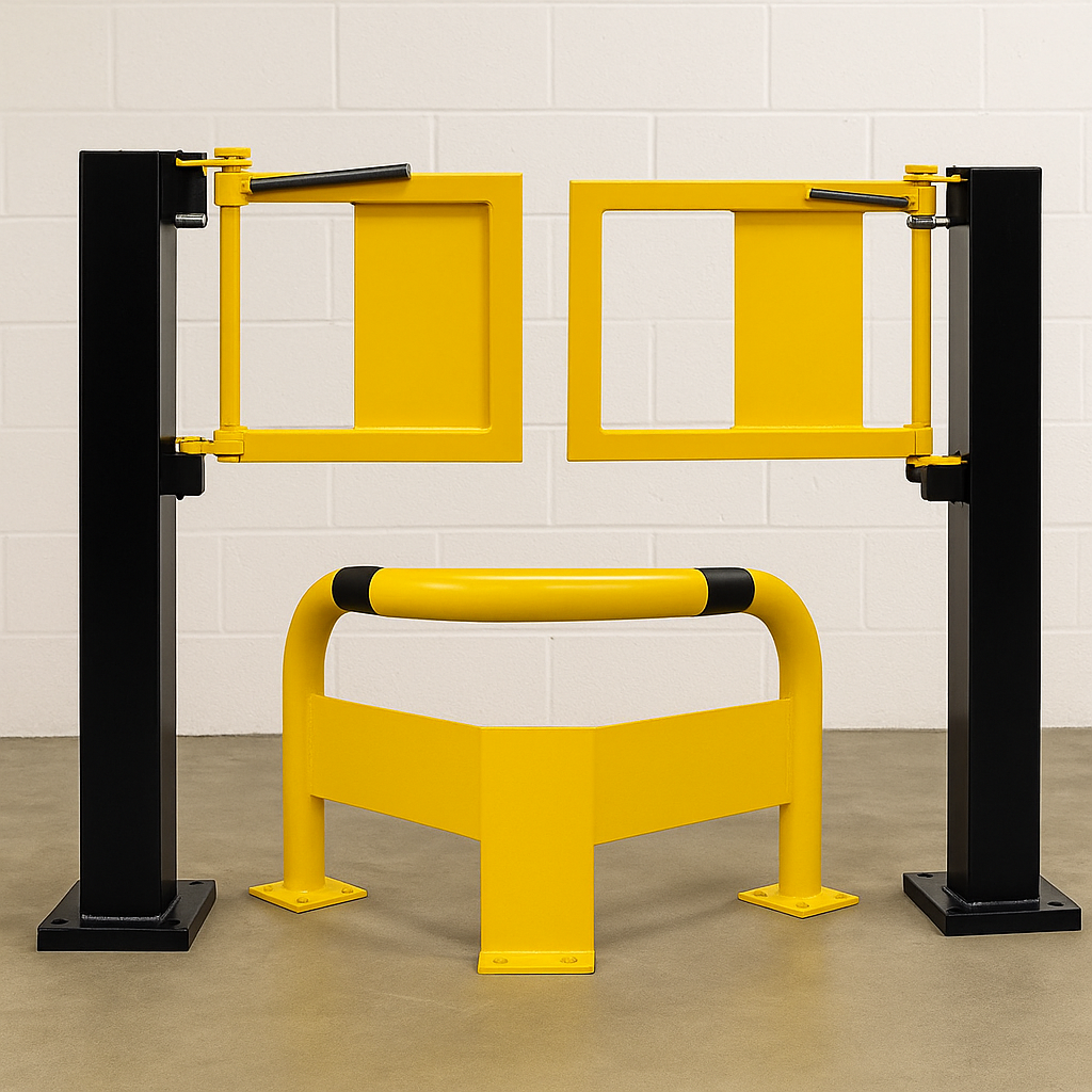 BLACK BULL Self-Closing Safety Gate with Hanging Post – Compatible with Hybrid Railing System