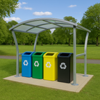 Harbledown Cycle Shelter – Galvanised Steel Frame with Clear UV-Stabilised PETG Roof (Canterbury Style)