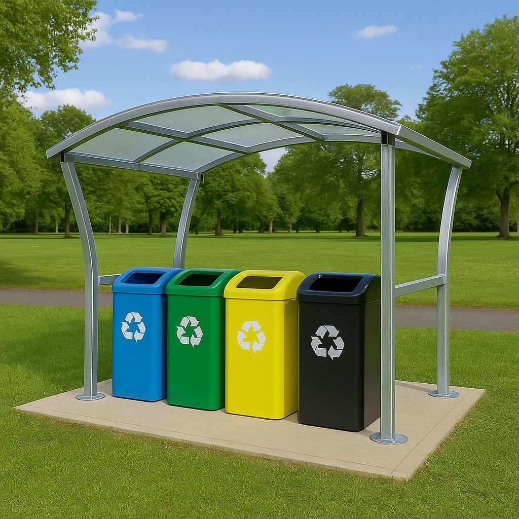 Harbledown Cycle Shelter – Galvanised Steel Frame with Clear UV-Stabilised PETG Roof (Canterbury Style)