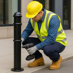 Premium 1000mm Ornamental Steel Bollard – Anti-Ram Security Post for Driveways & Commercial Sites