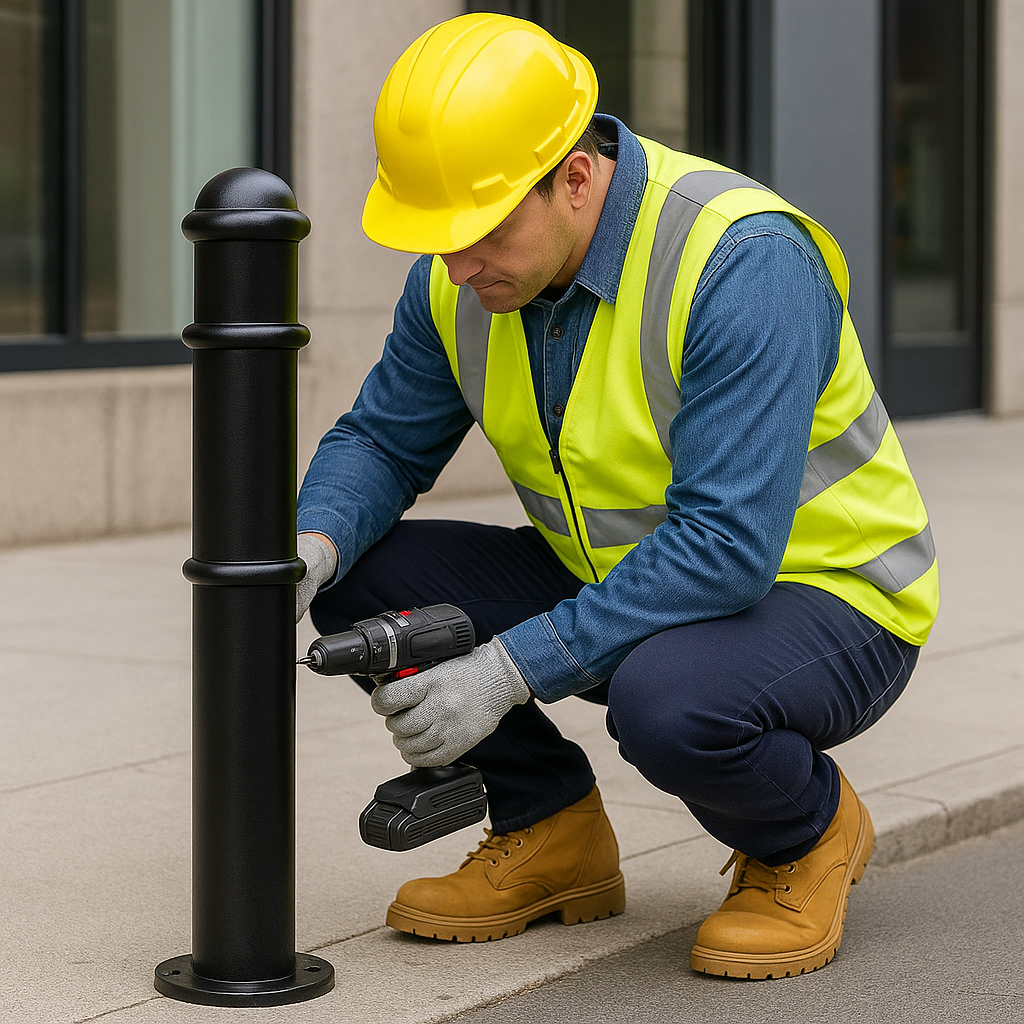 Premium 1000mm Ornamental Steel Bollard – Anti-Ram Security Post for Driveways & Commercial Sites