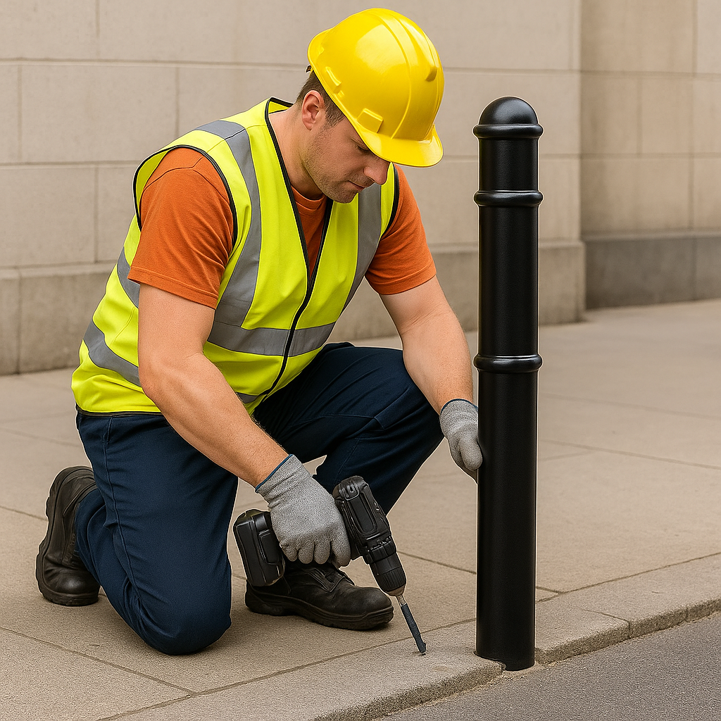 Premium 1000mm Ornamental Steel Bollard – Anti-Ram Security Post for Driveways & Commercial Sites