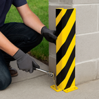 Black Bull Pallet Rack End Frame Protector – Heavy-Duty ‘U’ Profile Steel Guard for Warehouse Safety