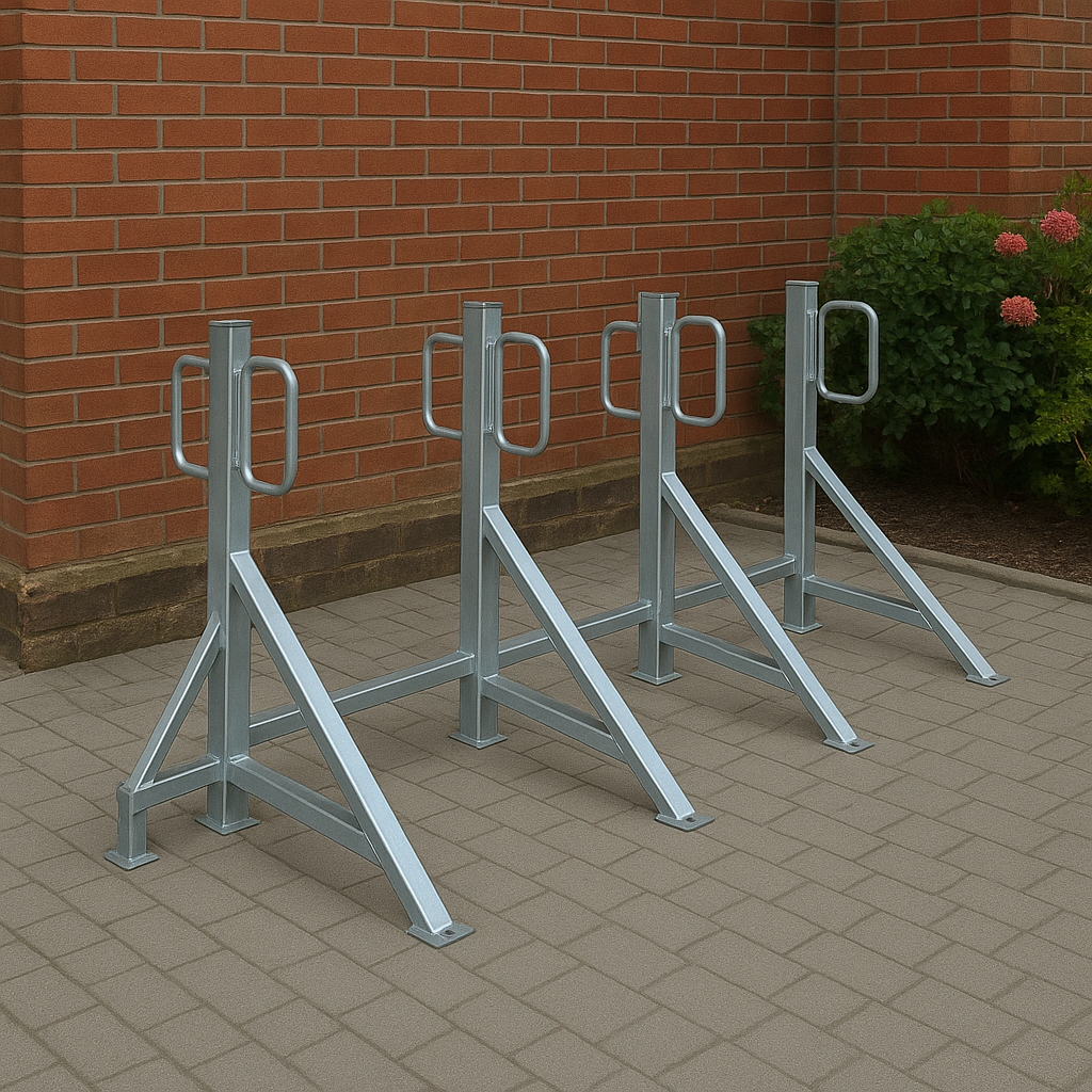 Heavy-Duty Double-Sided Cycle Rack – Type A | Secure, Space-Saving Parking for Up to 16 Bicycles