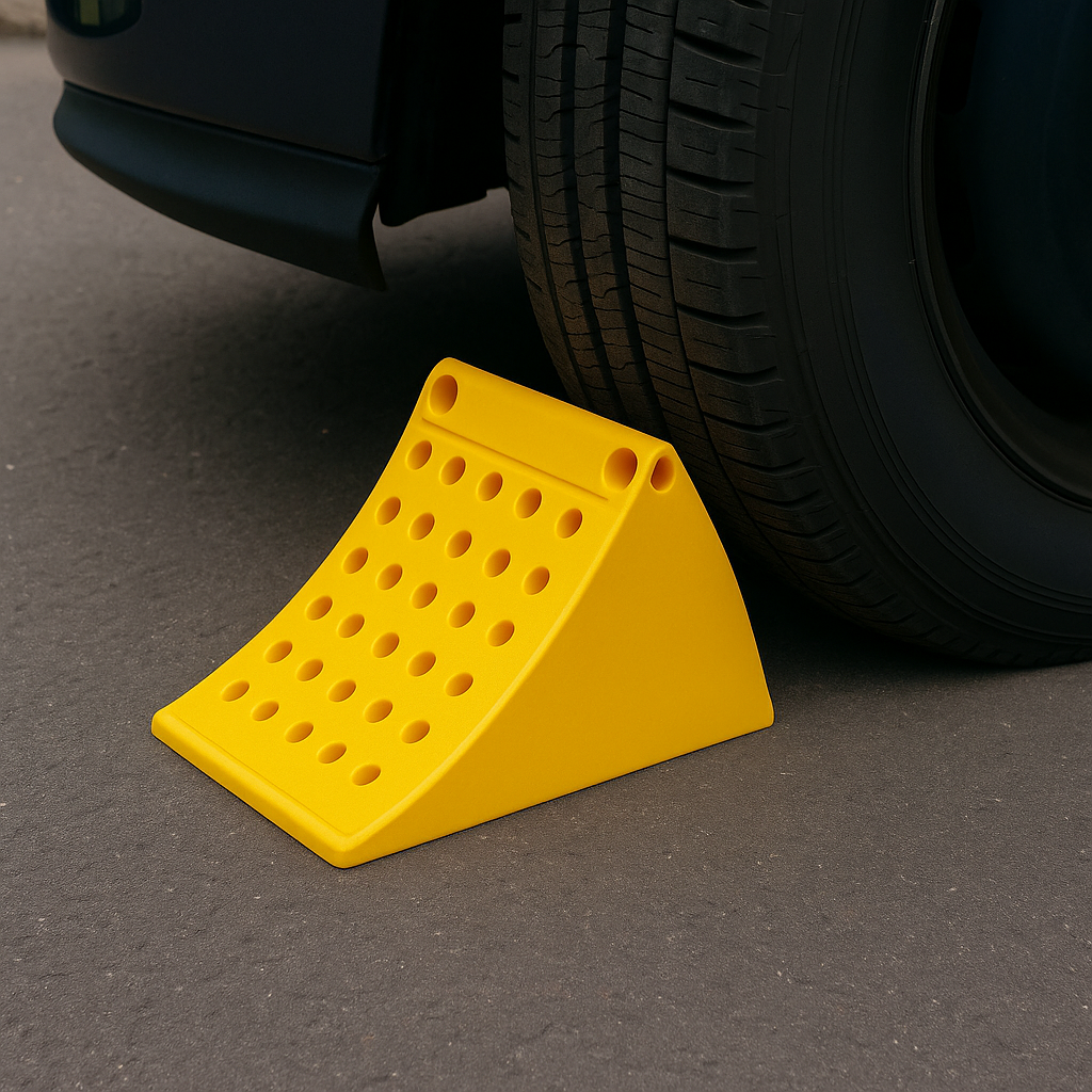Heavy-Duty Plastic Wheel Chock for HGVs & Trailers – Lightweight, Durable Tyre Stopper for Trucks, Lorries & LGVs
